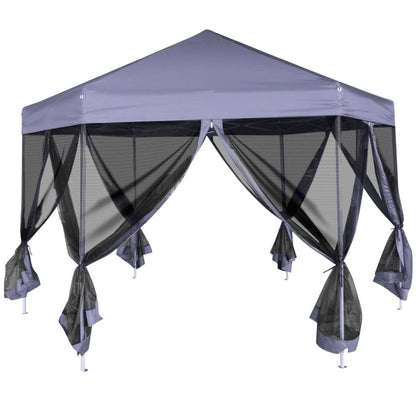 Gazebo Esagonale Pop-Up con 6 Pareti Blu Scuro 3,6x3,1 m - homemem39