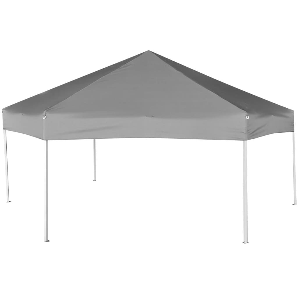 Gazebo Esagonale Pop-Up con 6 Pareti Grigio 3,6x3,1 m - homemem39