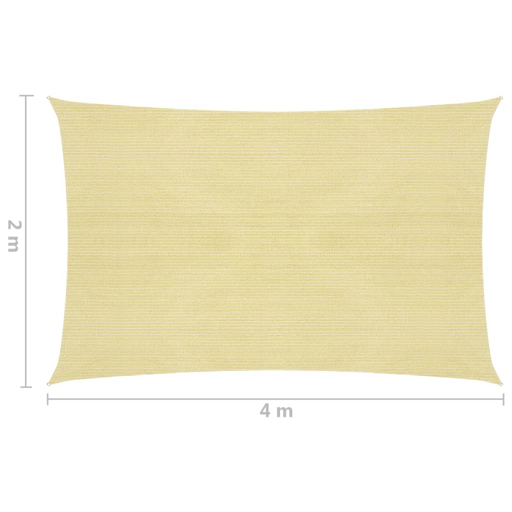 Parasole a Vela HDPE Rettangolare 2x4 Beige - homemem39