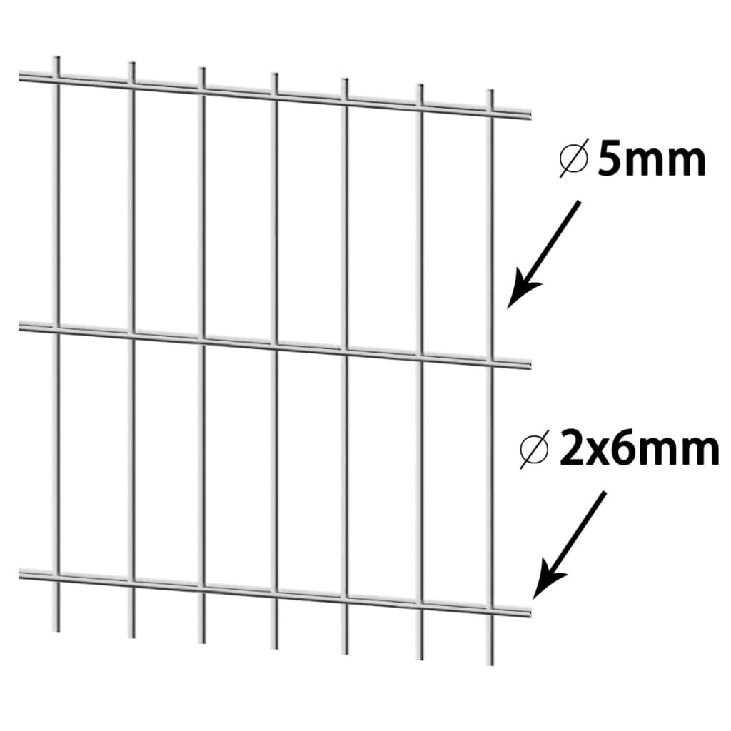 Pannello di Recinzione 2D 2,008x0,83 m Argento - homemem39