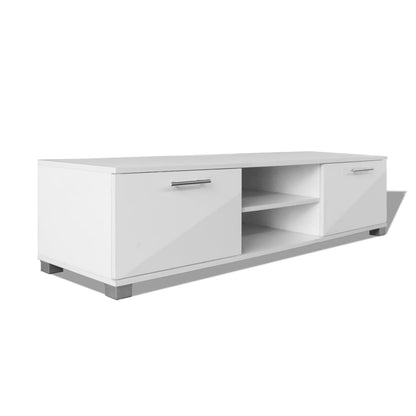 Mobile TV Bianco Laccato Lucido 120x40,3x34,7 cm - homemem39