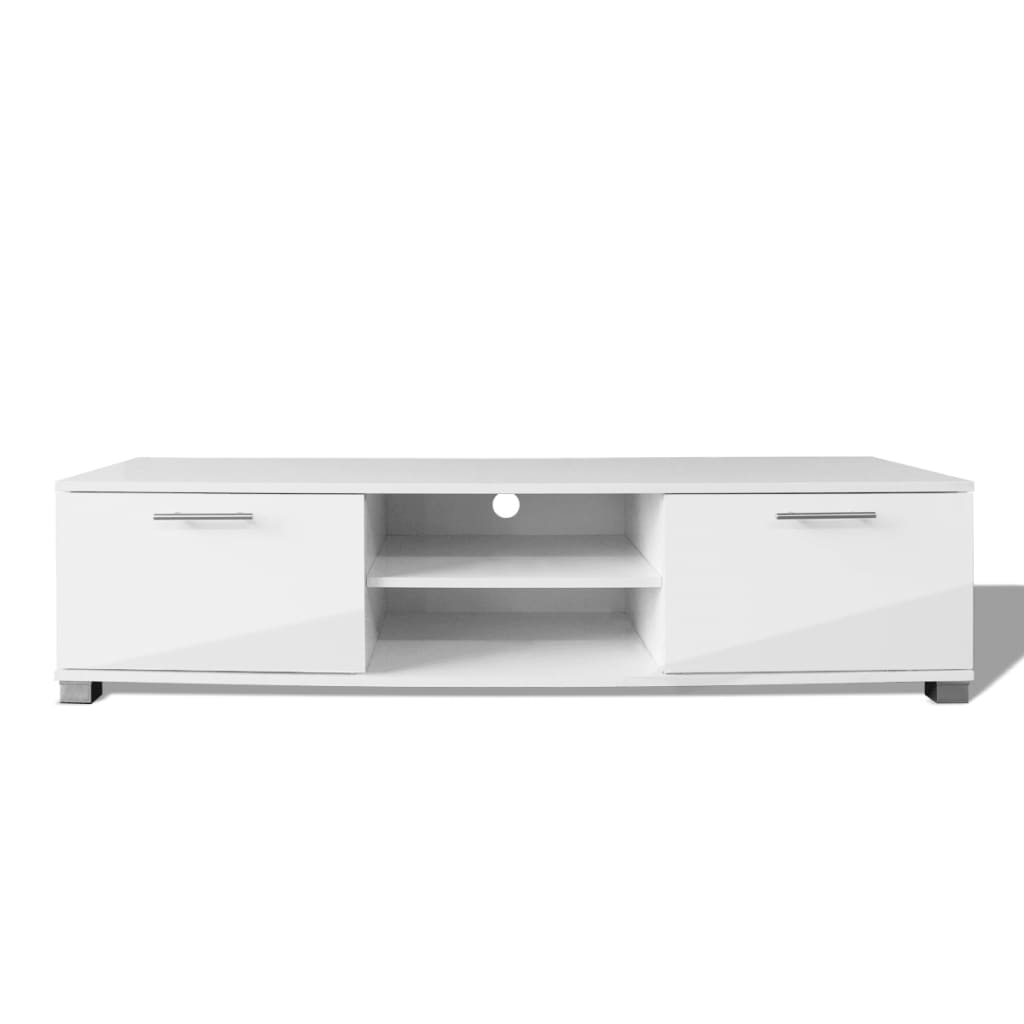 Mobile TV Bianco Laccato Lucido 120x40,3x34,7 cm - homemem39