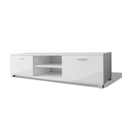 Mobile TV Bianco Laccato Lucido 120x40,3x34,7 cm - homemem39