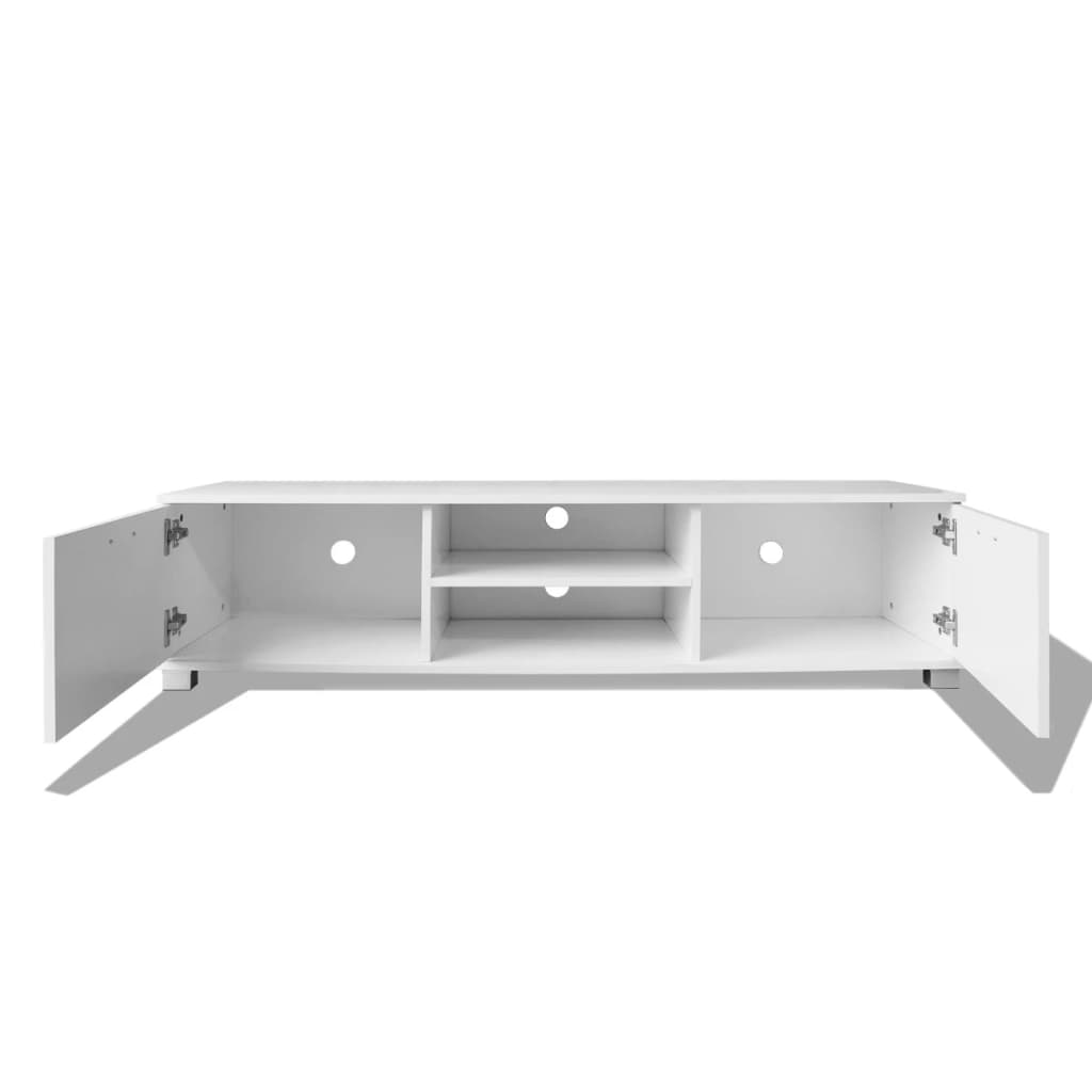 Mobile TV Bianco Laccato Lucido 120x40,3x34,7 cm - homemem39