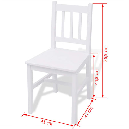 Set da Pranzo 5 pz in Legno di Pino Bianco - homemem39