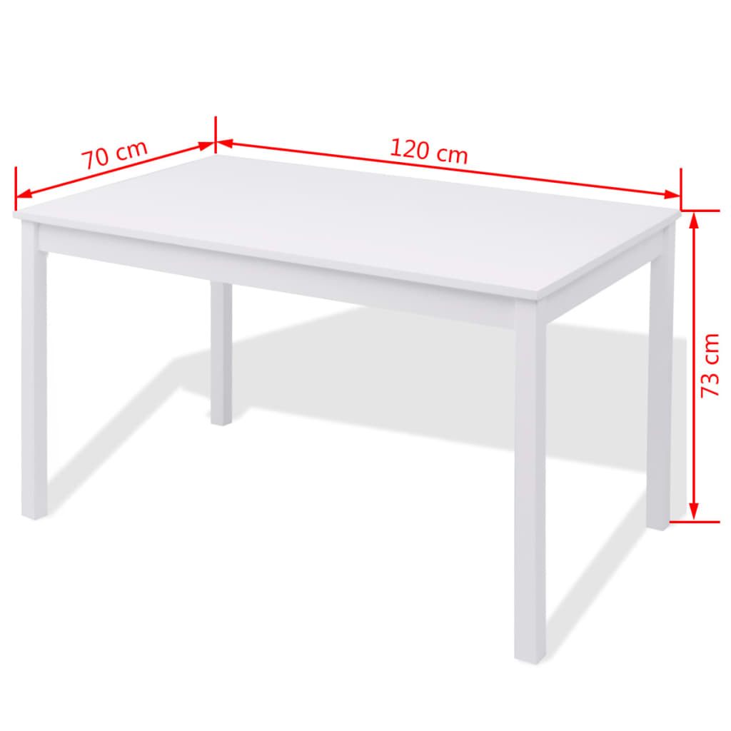 Set da Pranzo 7 pz in Legno di Pino Bianco - homemem39