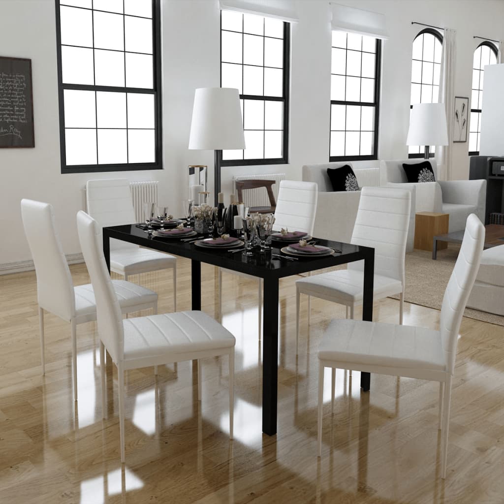 Set da Pranzo 7 pz Nero e Bianco - homemem39