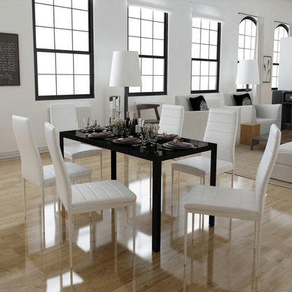 Set da Pranzo 7 pz Nero e Bianco - homemem39