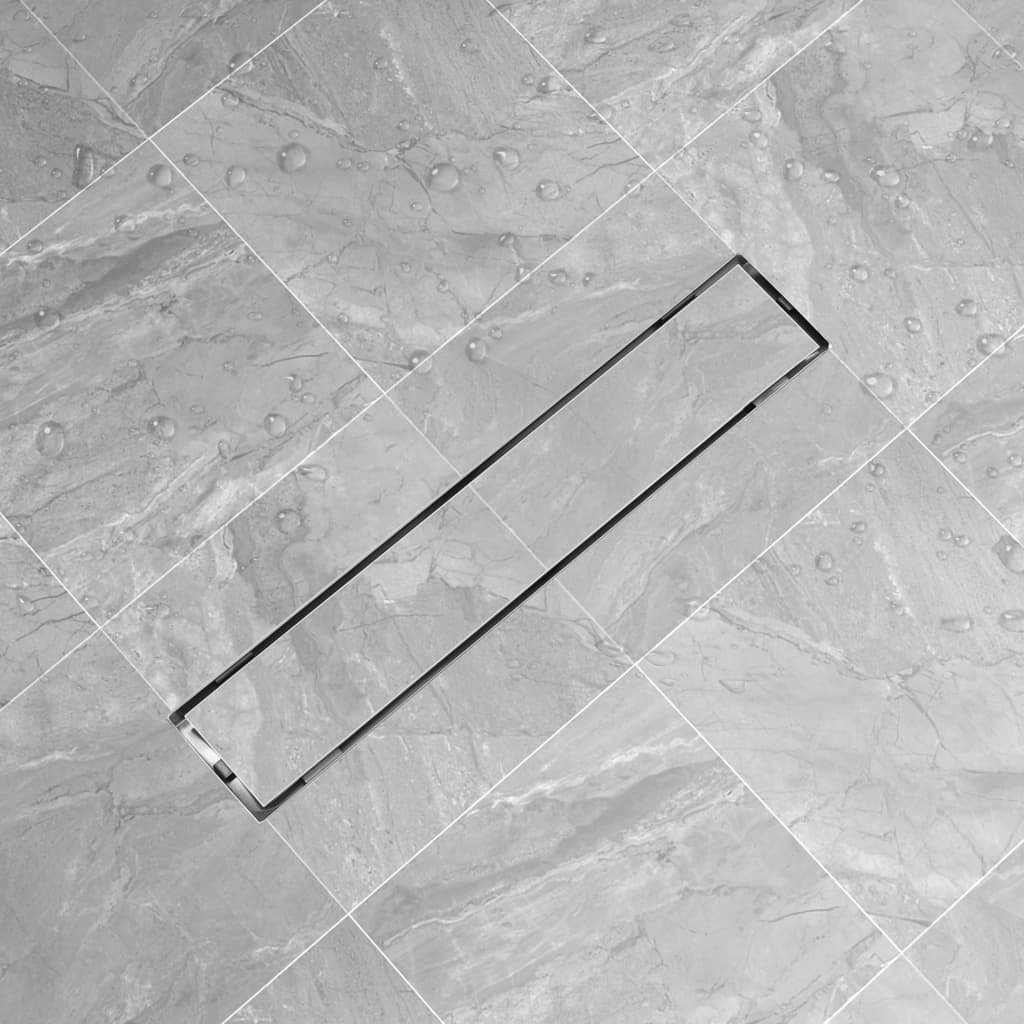 Canaletta di Drenaggio per Doccia 630x140 mm in Acciaio Inox - homemem39