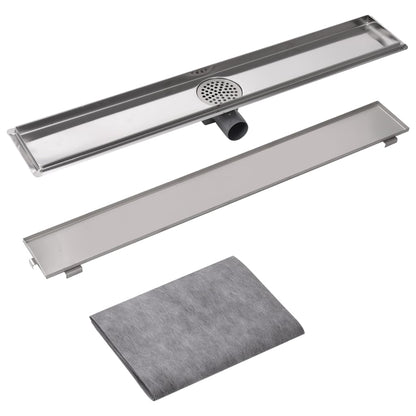 Canaletta di Drenaggio Lineare per Doccia 830x140 mm Acciaio Inox - homemem39