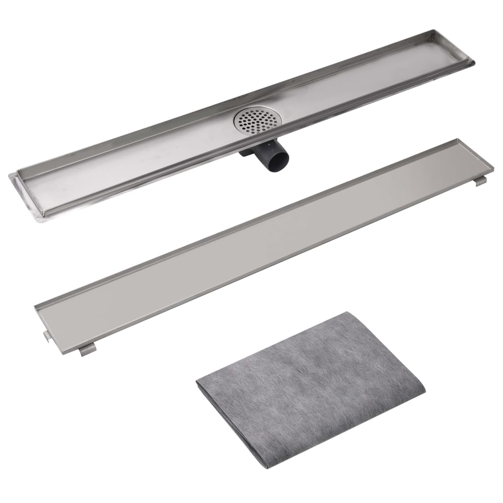 Canaletta Drenaggio per Doccia Lineare 930x140 mm Acciaio Inox - homemem39