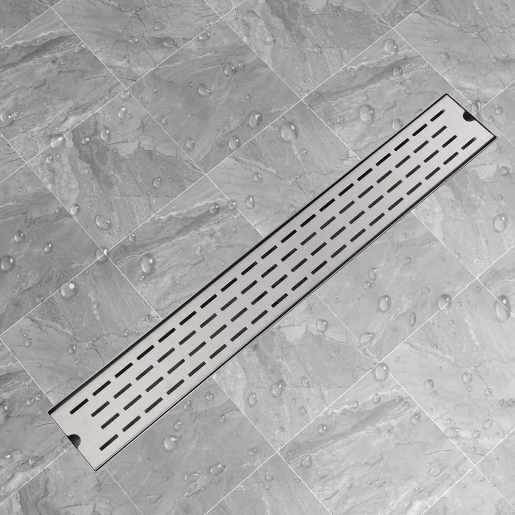 Canaletta Drenaggio Lineare per Doccia 830x140 mm Acciaio Inox - homemem39