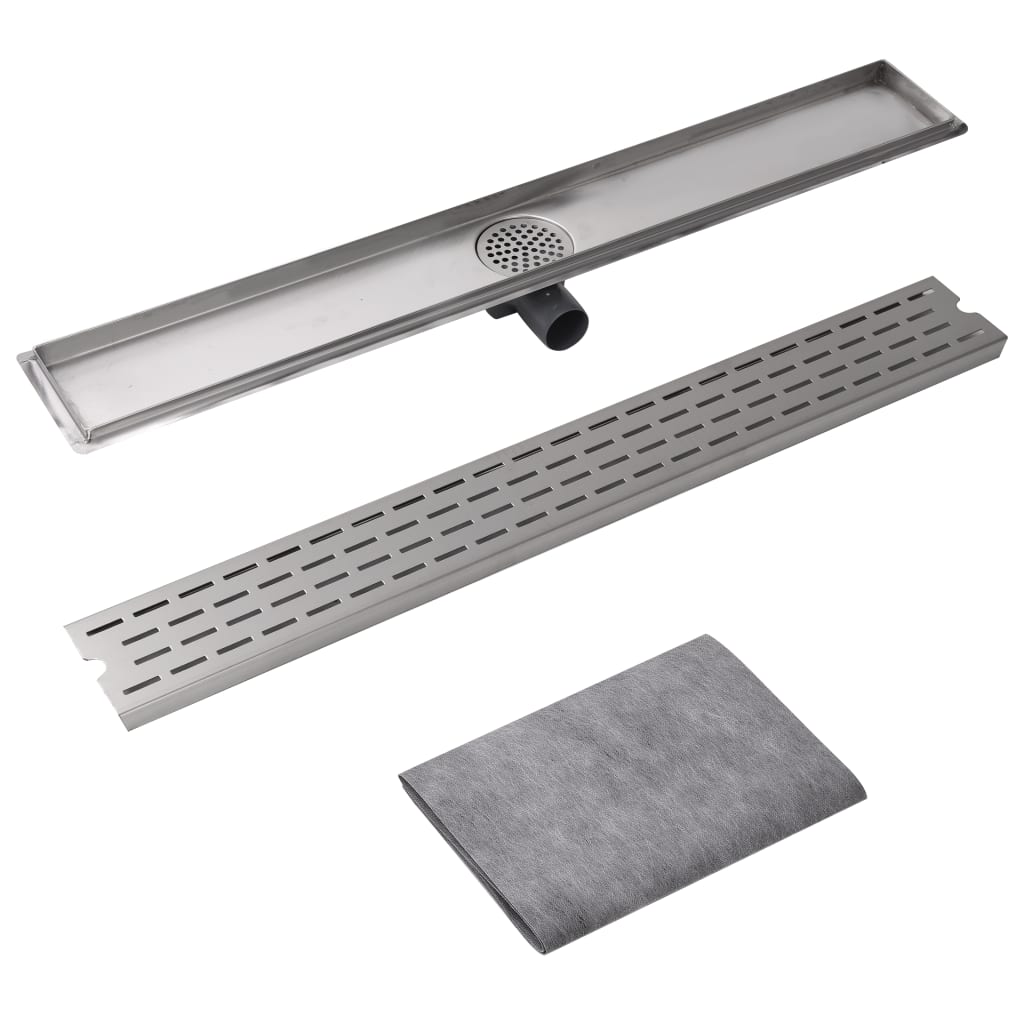 Canaletta Drenaggio per Doccia Lineare 930x140 mm Acciaio Inox - homemem39