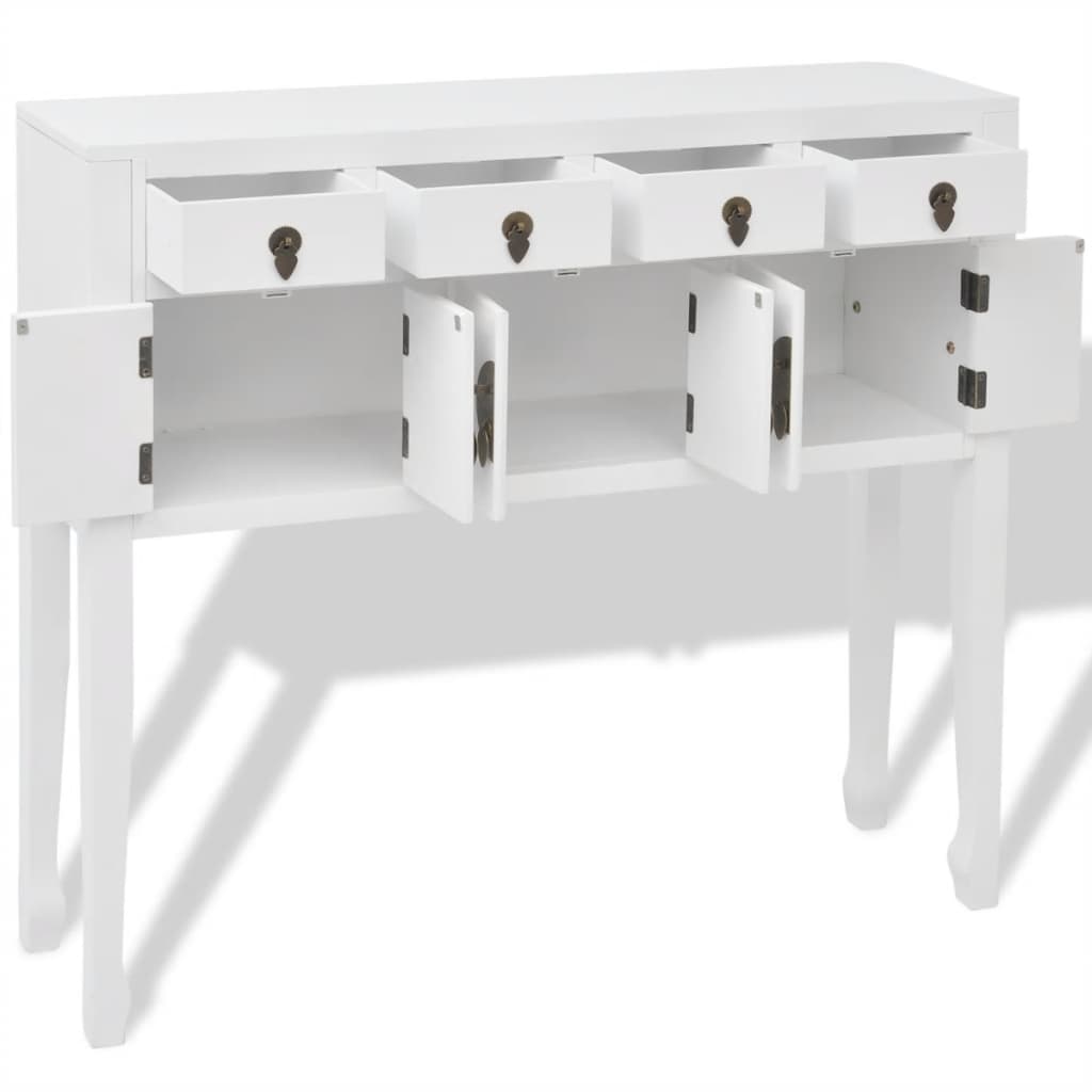 Credenza in Stile Cinese in Legno Massello Bianca - homemem39