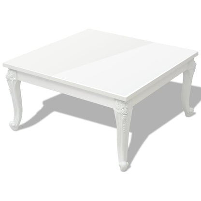 Tavolino da Salotto 80x80x42 cm Lucido Bianco - homemem39