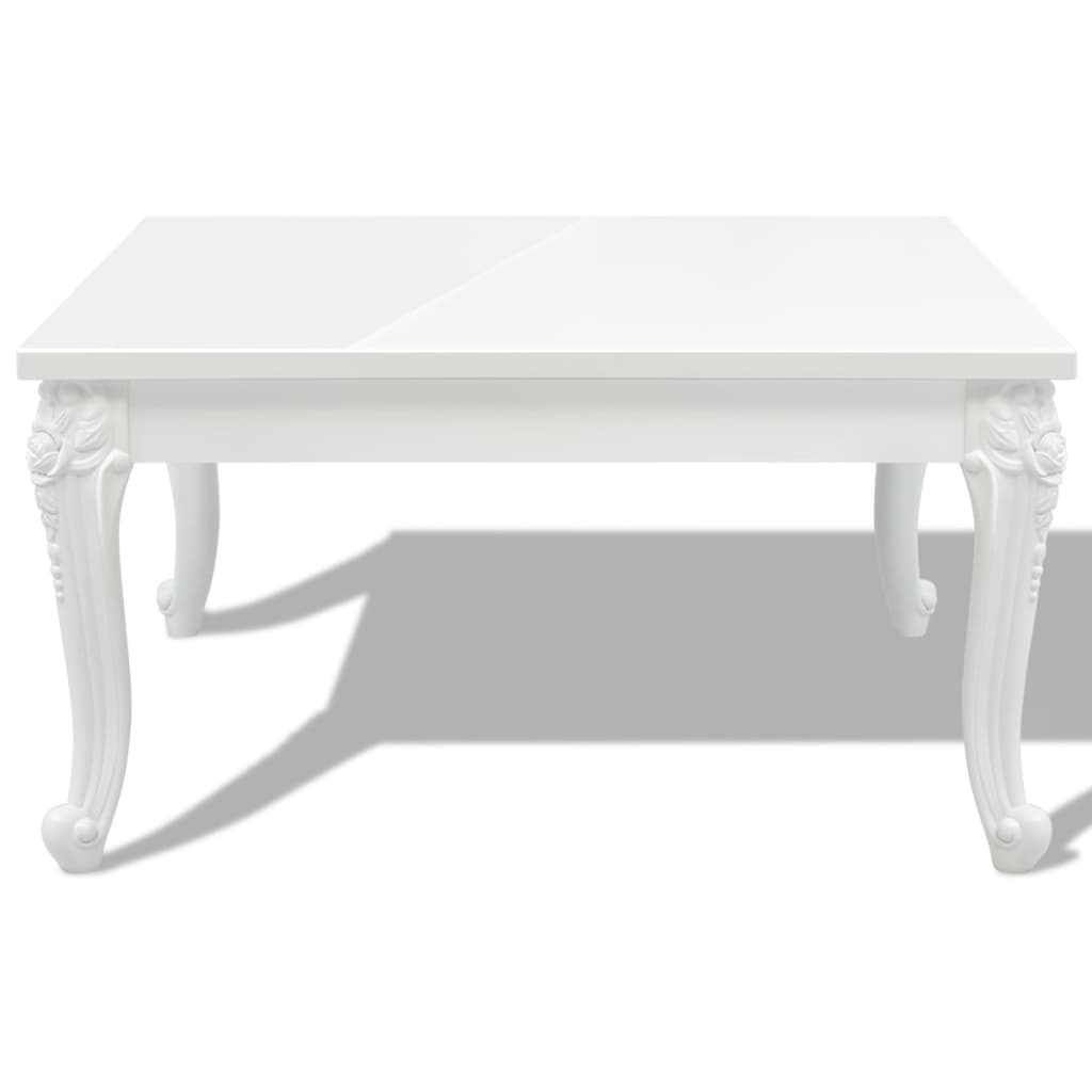 Tavolino da Salotto 80x80x42 cm Lucido Bianco - homemem39