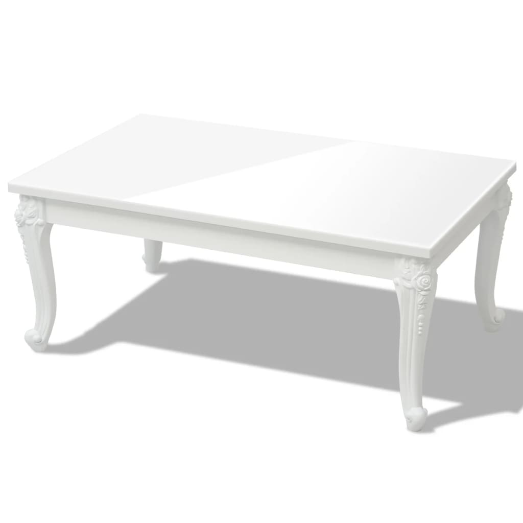Tavolino da Salotto 100x60x42 cm Bianco Lucido - homemem39