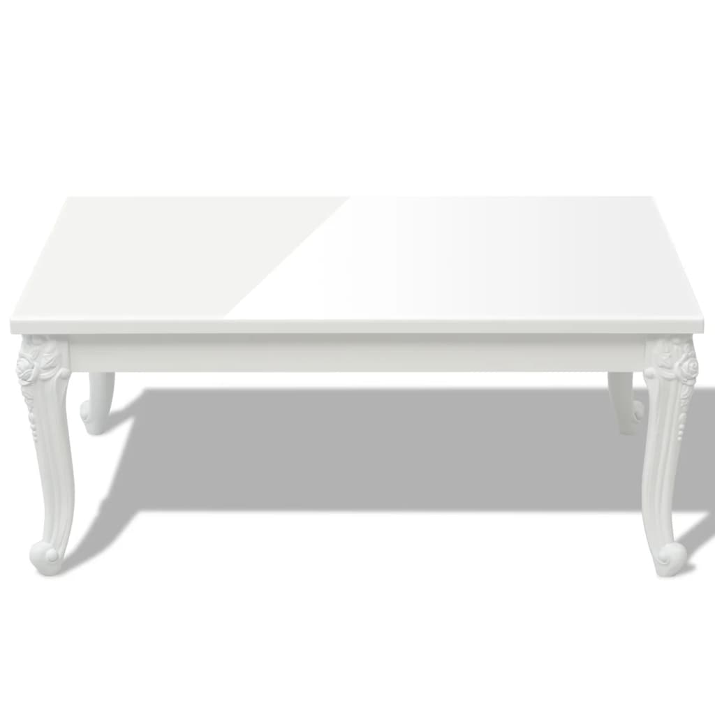 Tavolino da Salotto 100x60x42 cm Bianco Lucido - homemem39