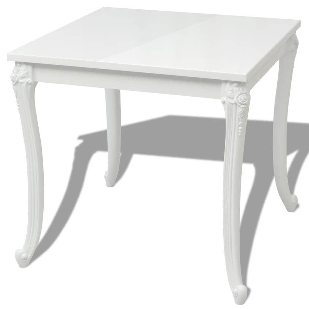 Tavolo da Pranzo 80x80x76 cm Bianco Lucido - homemem39