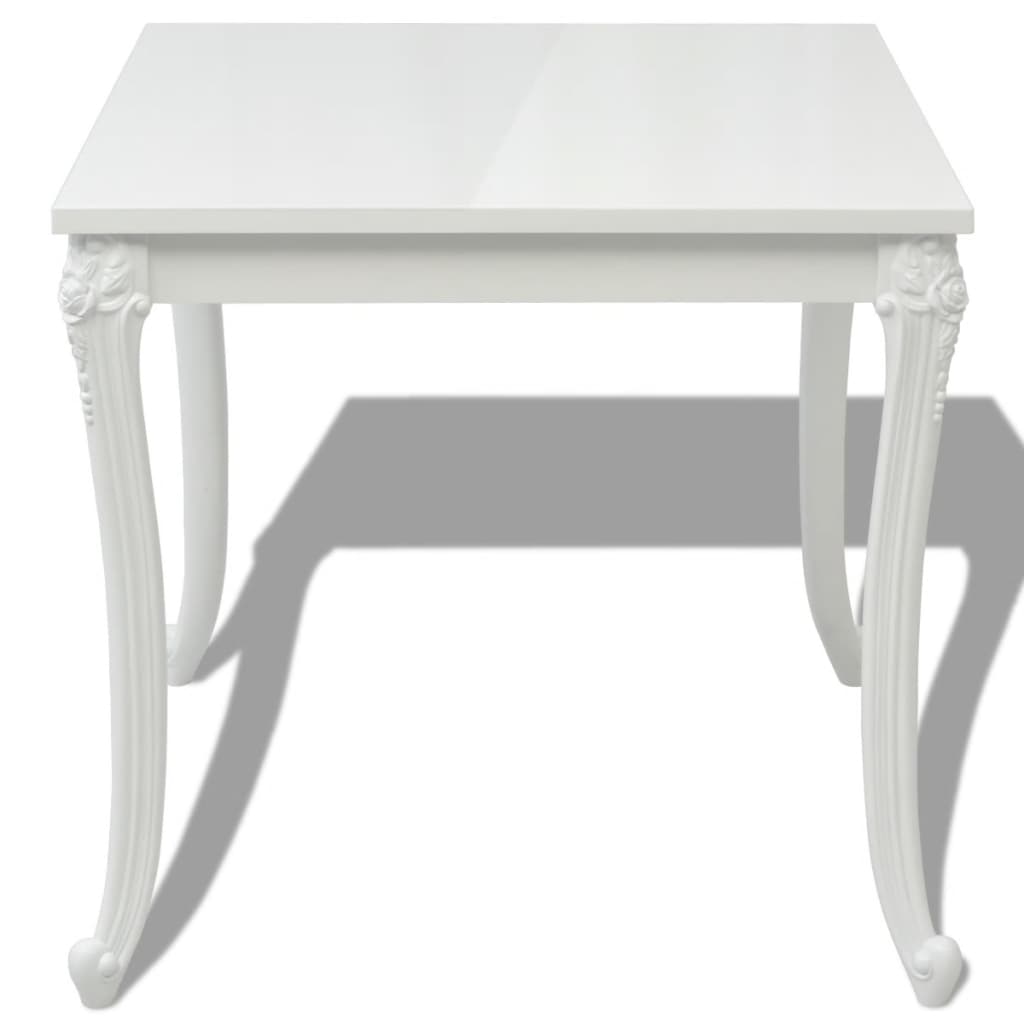 Tavolo da Pranzo 80x80x76 cm Bianco Lucido - homemem39