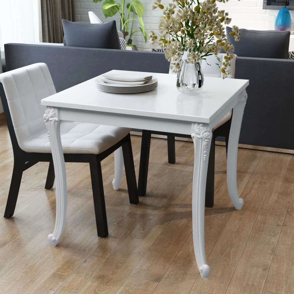 Tavolo da Pranzo 80x80x76 cm Bianco Lucido - homemem39