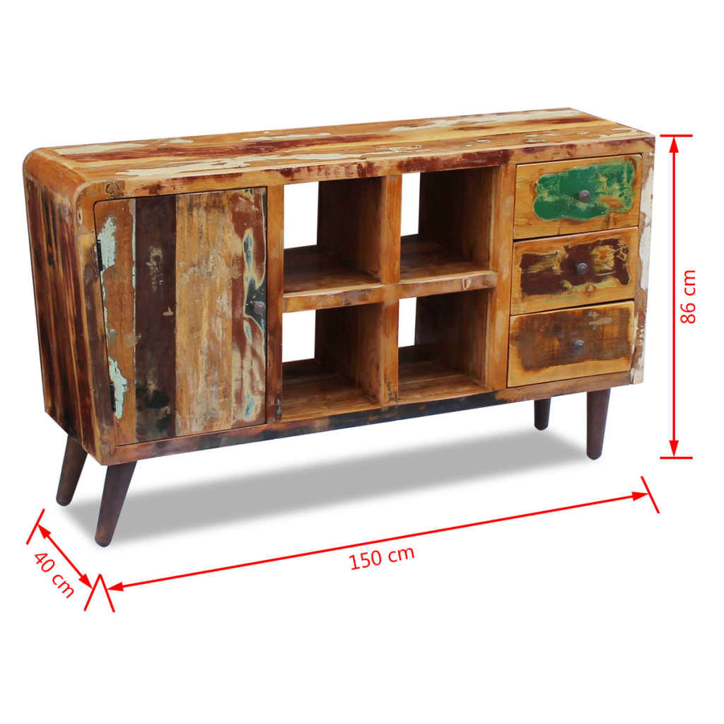 Credenza in Legno Massello di Recupero 150x40x86 cm - homemem39