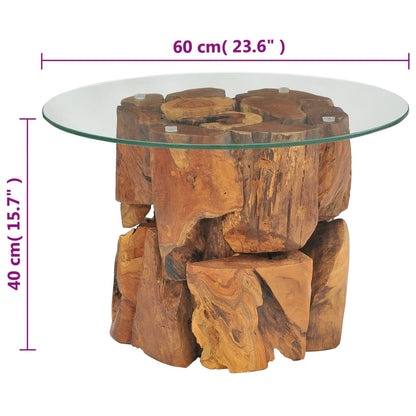 Tavolino da Caffè in Legname Massello di Teak 60 cm - homemem39