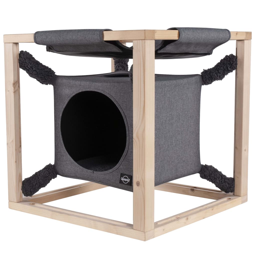 Quapas! Cuccia per Gatti con Amaca Catcube Grigia M 54x54x54 cm - homemem39