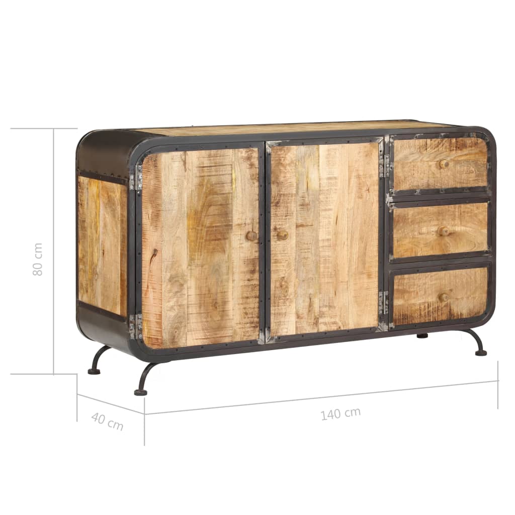 Credenza 140x40x80 cm Legno Massello di Mango - homemem39