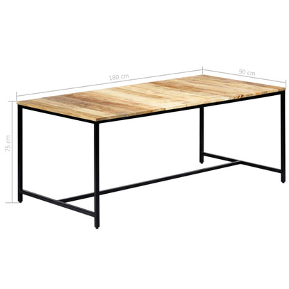 Tavolo da Pranzo 180x90x75 cm in Legno Massello di Mango Grezzo - homemem39