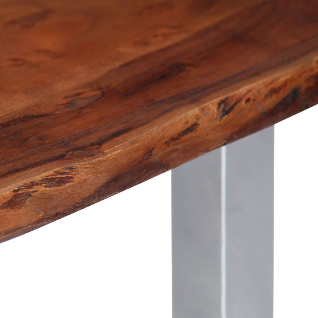 Tavolino da Caffè con Bordi Vivi 115x60x40 cm Massello Acacia - homemem39