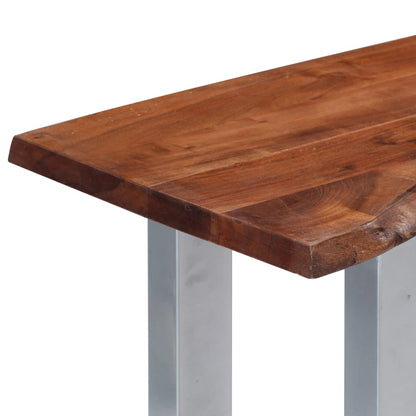 Tavolo Consolle 115x35x76 cm Legno Massello d'Acacia e Ferro - homemem39