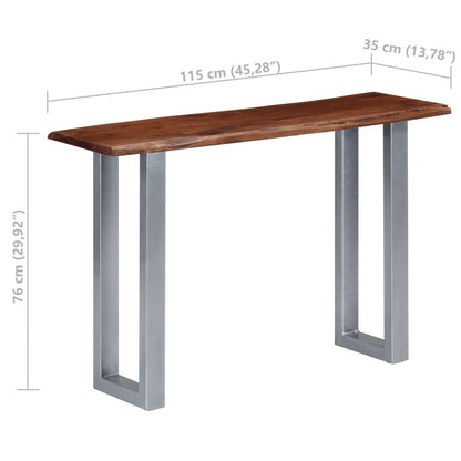 Tavolo Consolle 115x35x76 cm Legno Massello d'Acacia e Ferro - homemem39