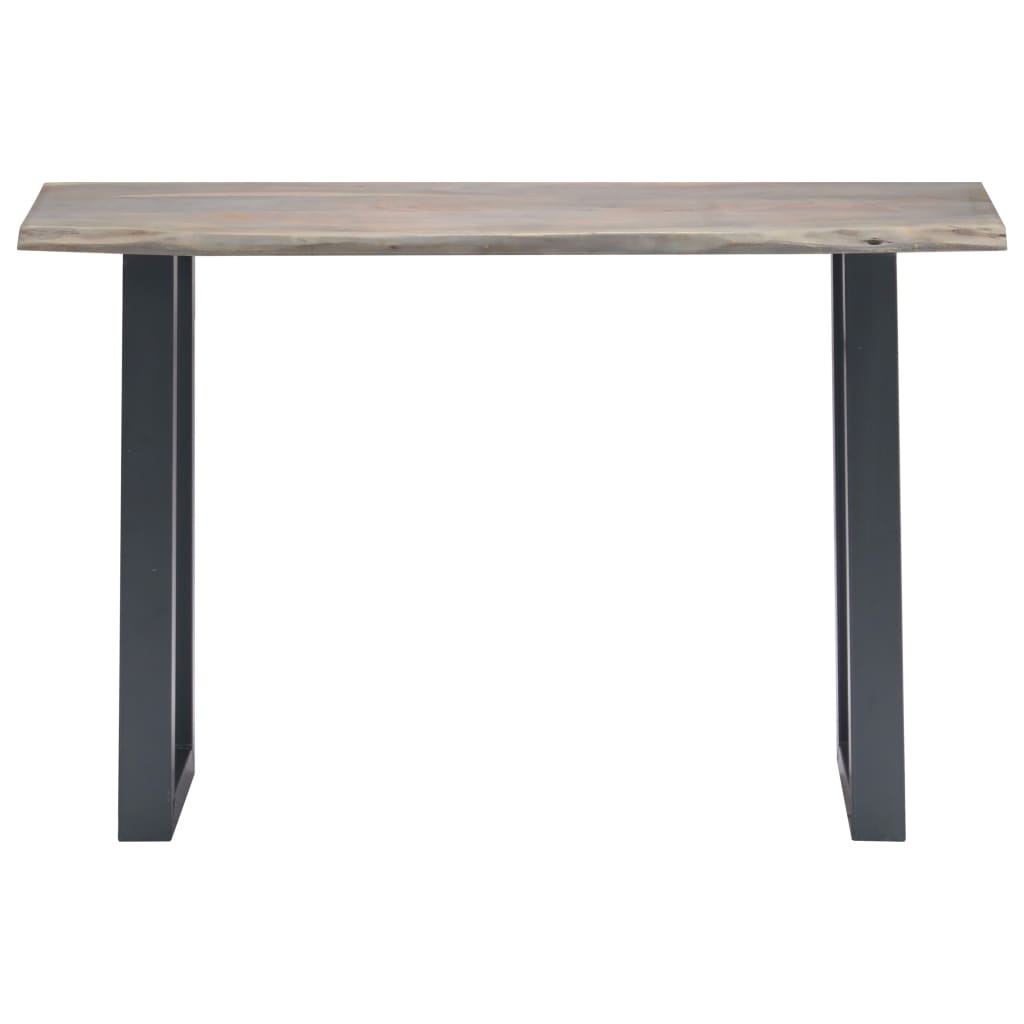 Tavolo Consolle Grigio 115x35x76 cm Massello d'Acacia e Ferro - homemem39