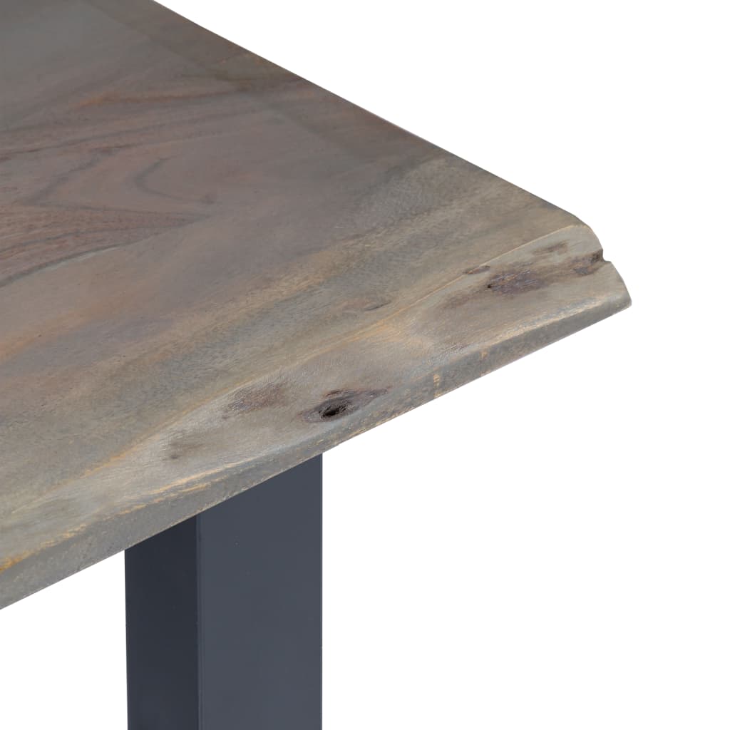 Tavolo Consolle Grigio 115x35x76 cm Massello d'Acacia e Ferro - homemem39