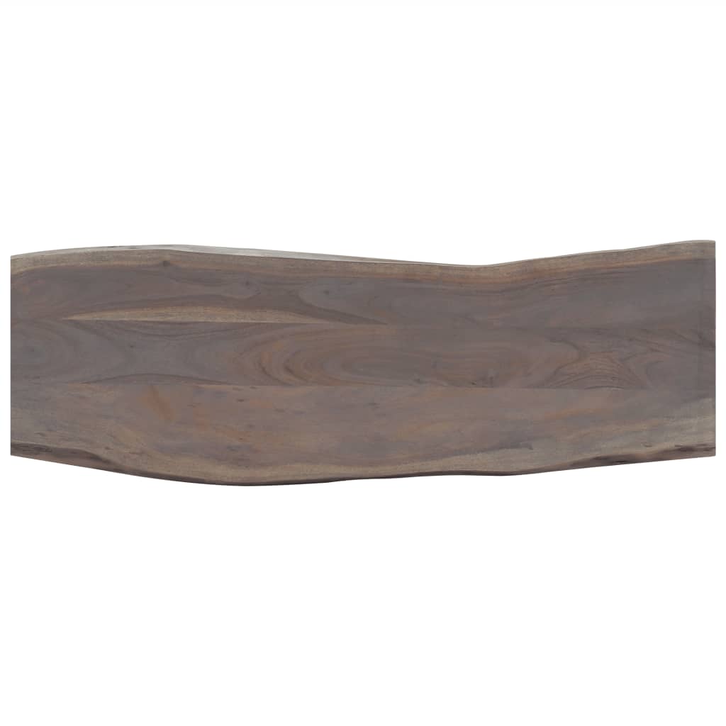 Tavolo Consolle Grigio 115x35x76 cm Massello d'Acacia e Ferro - homemem39