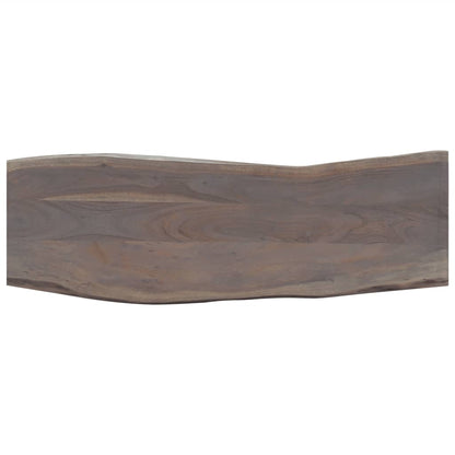 Tavolo Consolle Grigio 115x35x76 cm Massello d'Acacia e Ferro - homemem39