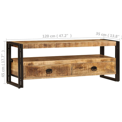 Mobile Porta TV 120x35x45 cm Legno Massello di Mango - homemem39