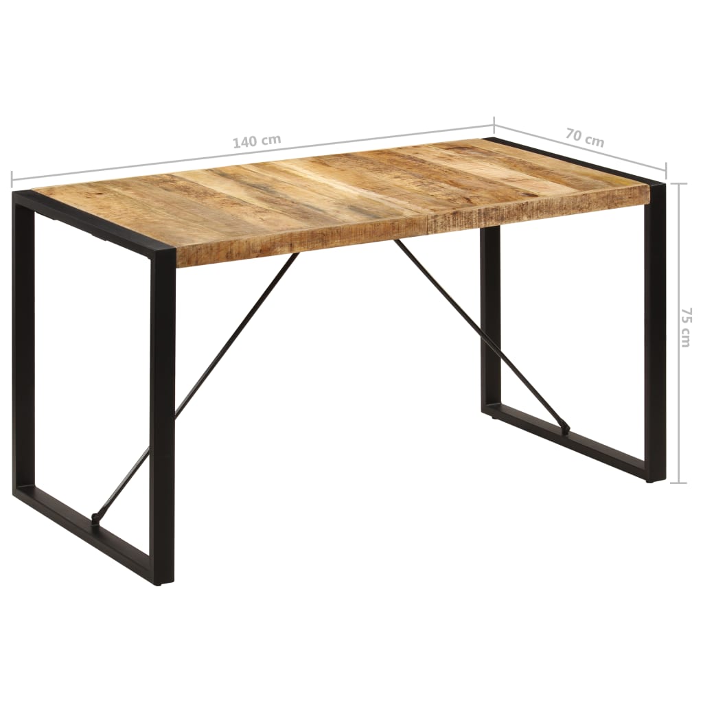 Tavolo da Pranzo 140x70x75 cm in Legno Massello di Mango - homemem39