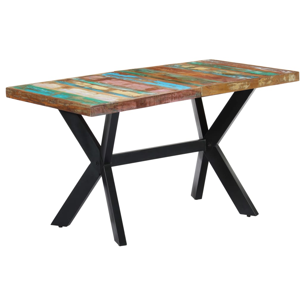 Tavolo da Pranzo 140x70x75 cm in Legno Massello di Recupero - homemem39