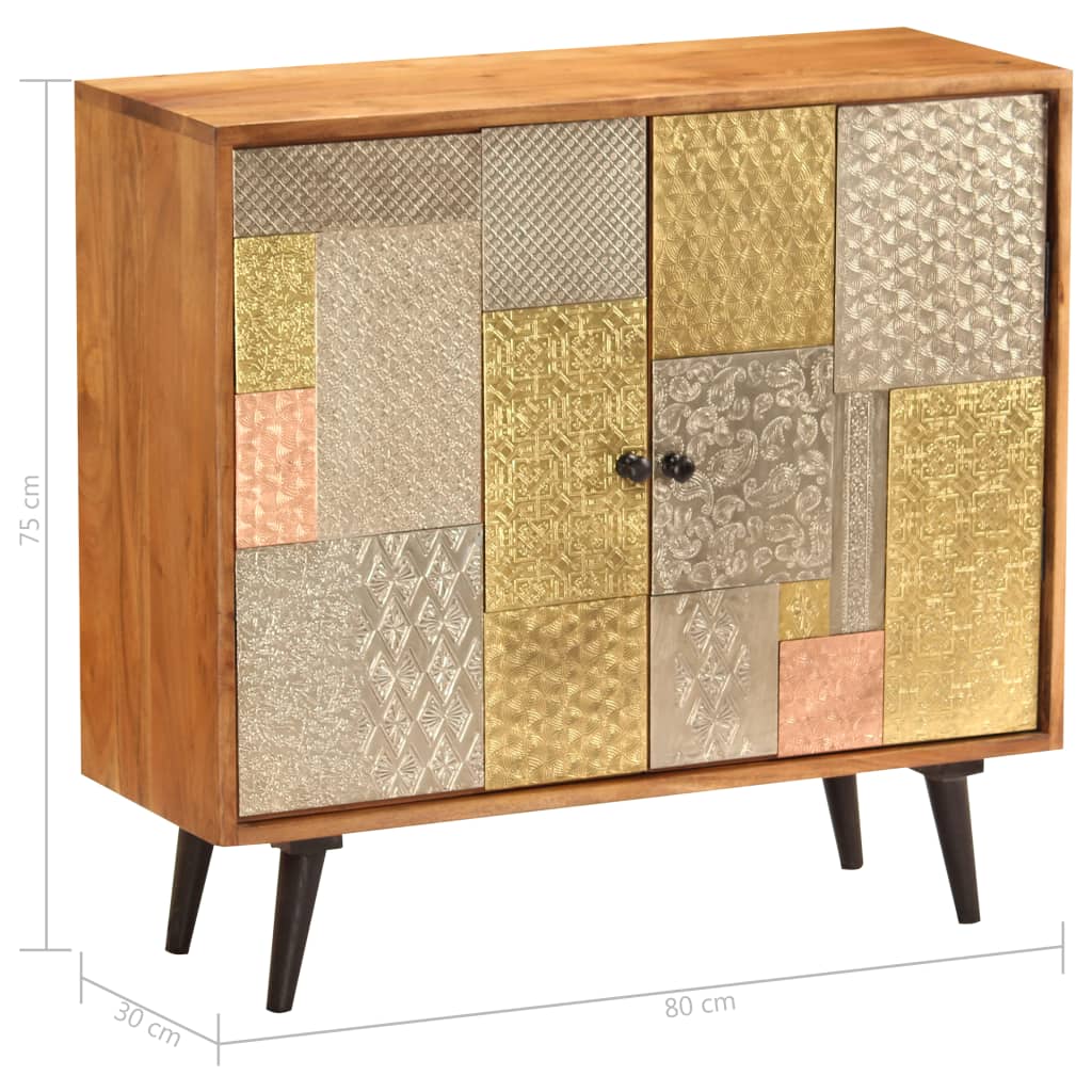 Credenza 80x30x75 cm in Legno Massello di Acacia - homemem39