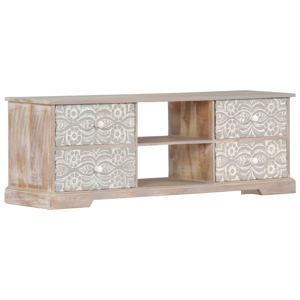 Mobile Porta TV 120x30x40 cm in Legno Massello di Acacia - homemem39