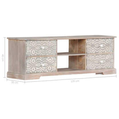 Mobile Porta TV 120x30x40 cm in Legno Massello di Acacia - homemem39