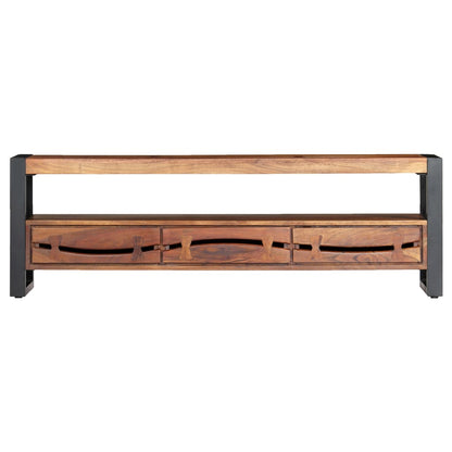 Mobile Porta TV 140x30x45 cm in Legno Massello di Acacia - homemem39