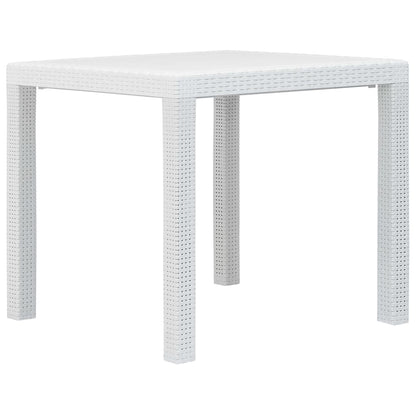 Tavolo da Giardino Bianco 79x79x72 cm in Plastica Stile Rattan - homemem39