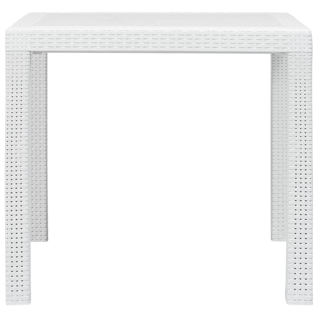 Tavolo da Giardino Bianco 79x79x72 cm in Plastica Stile Rattan - homemem39