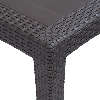 Tavolo da Giardino Marrone 79x79x72 cm in Plastica Stile Rattan - homemem39