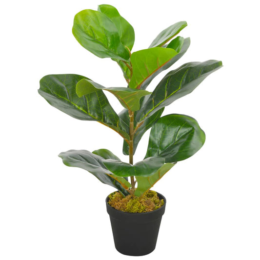 Pianta Artificiale di Ficus Lyrata con Vaso Verde 45 cm - homemem39