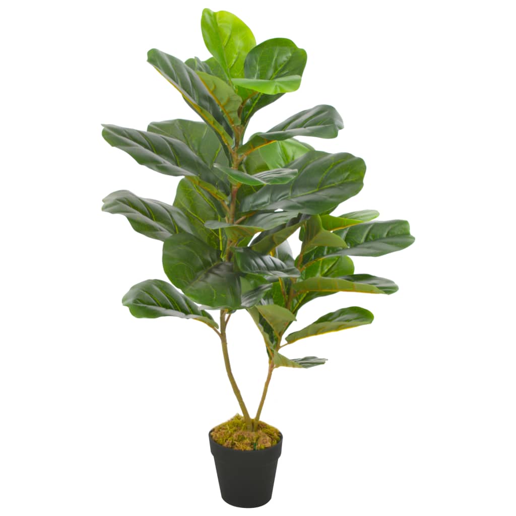 Pianta Artificiale di Ficus Lyrata con Vaso Verde 90 cm - homemem39