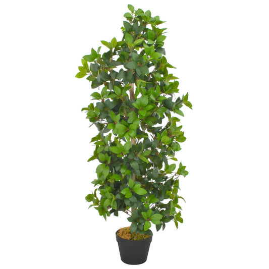 Albero di Alloro Artificiale con Vaso Verde 120 cm - homemem39